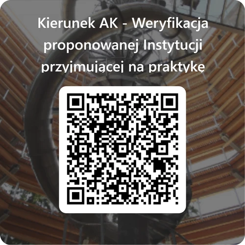qr code - Weryfikacja Instytucji przyjmujących na praktykę